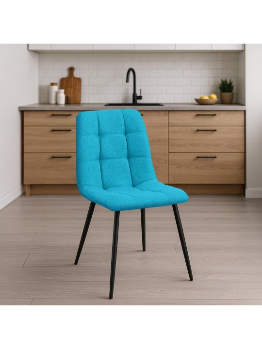 Silla de comedor tela Tilde, turquesa