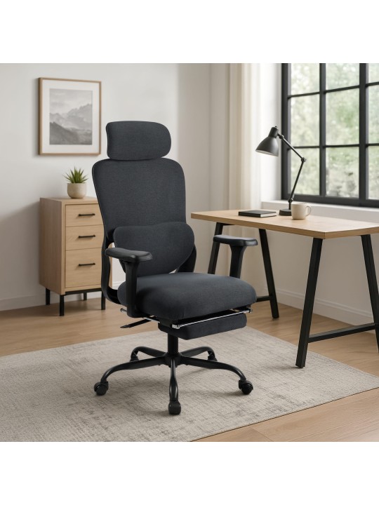 Silla de oficina Leesburg, negro/negro