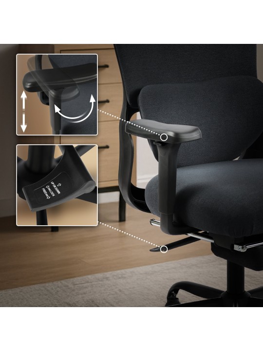 Silla de oficina Leesburg, negro/negro