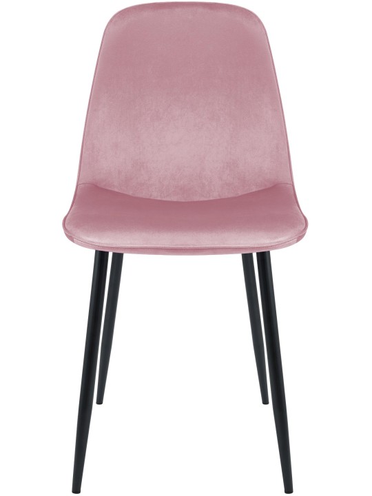 Juego de 4 sillas de comedor Maryam terciopelo, rosa