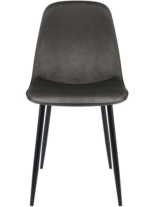 Juego de 4 sillas de comedor Maryam terciopelo, antracita
