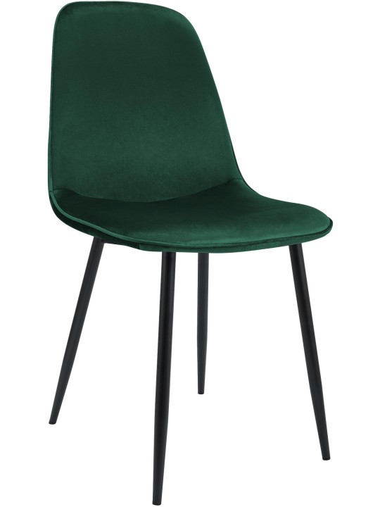 Silla de comedor de terciopelo Maryam, verde Silla de comedor de terciopelo Maryam, verde