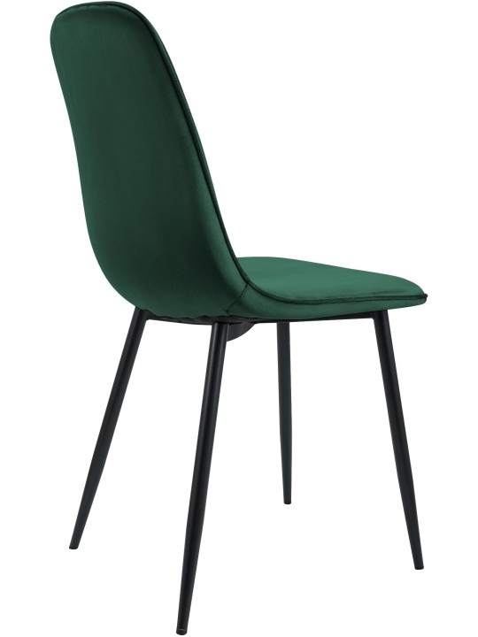 Juego de 4 sillas de comedor Maryam terciopelo, verde