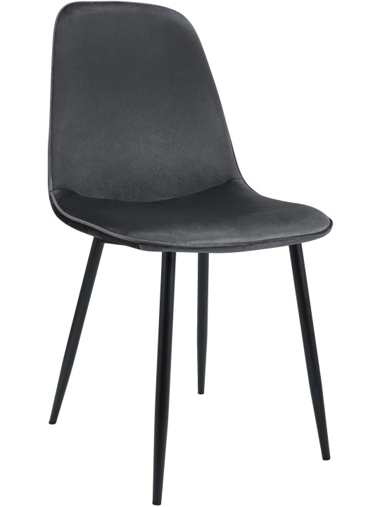 Silla de comedor de terciopelo Maryam, gris oscuro