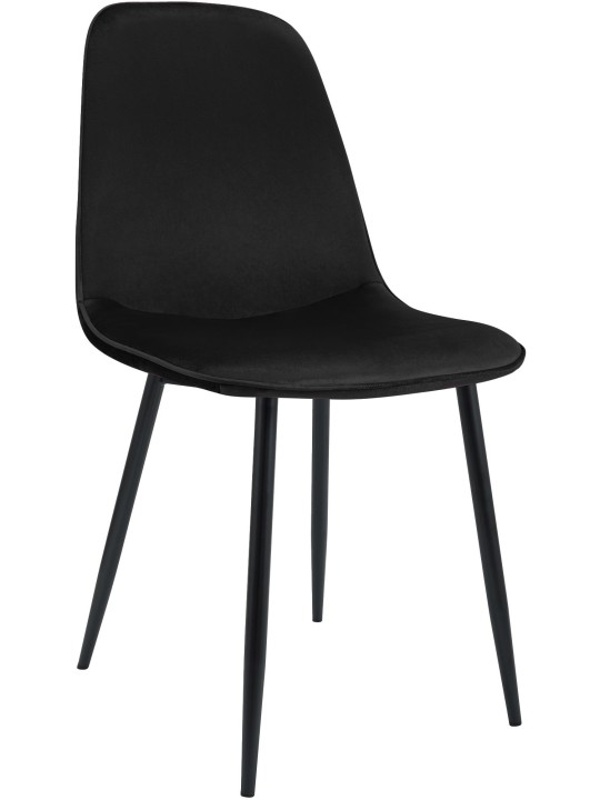 Silla de comedor de terciopelo Maryam, negro