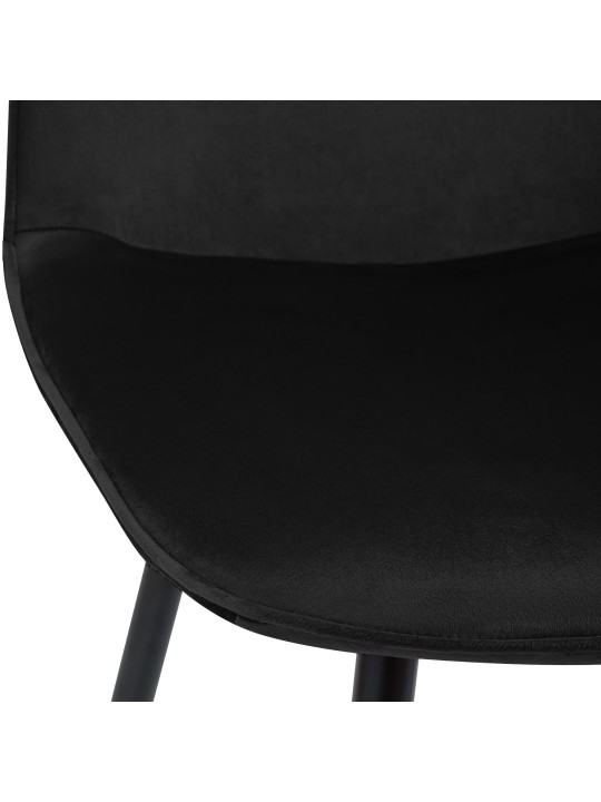 Juego de 4 sillas de comedor Maryam terciopelo, negro