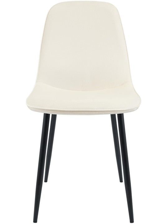 Juego de 4 sillas de comedor Maryam terciopelo, crema