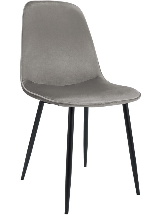 Silla de comedor de terciopelo Maryam, gris claro
