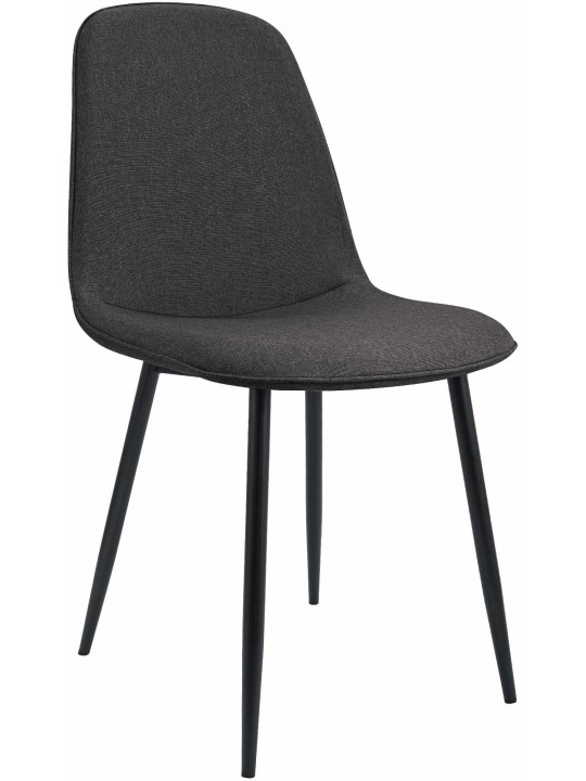 Silla de comedor Maryam tela, gris oscuro