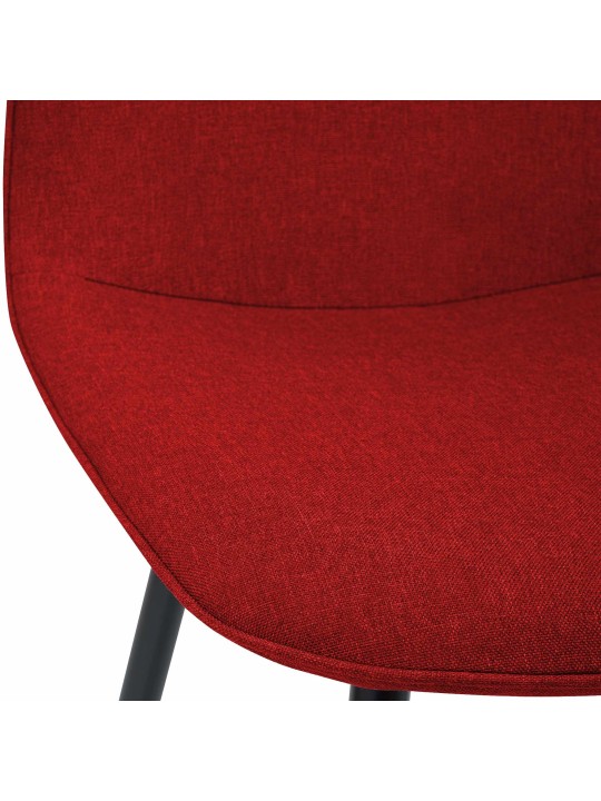 Silla de comedor Maryam tela, rojo