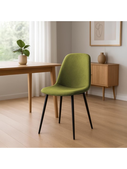 Silla de comedor Maryam tela, verde