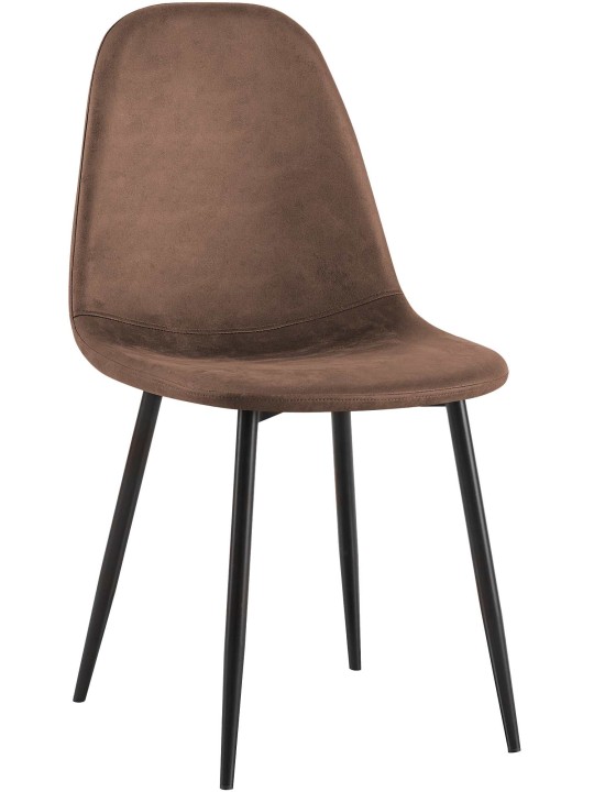 Silla de comedor vintage de piel sintética Napier, marrón