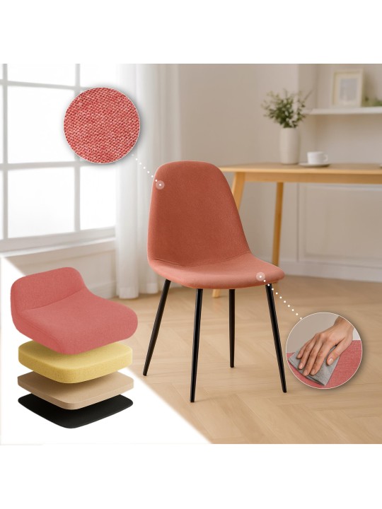 Silla de comedor tela Napier, naranja