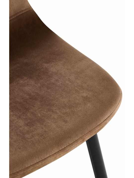 Silla de comedor de terciopelo Napier, marrón