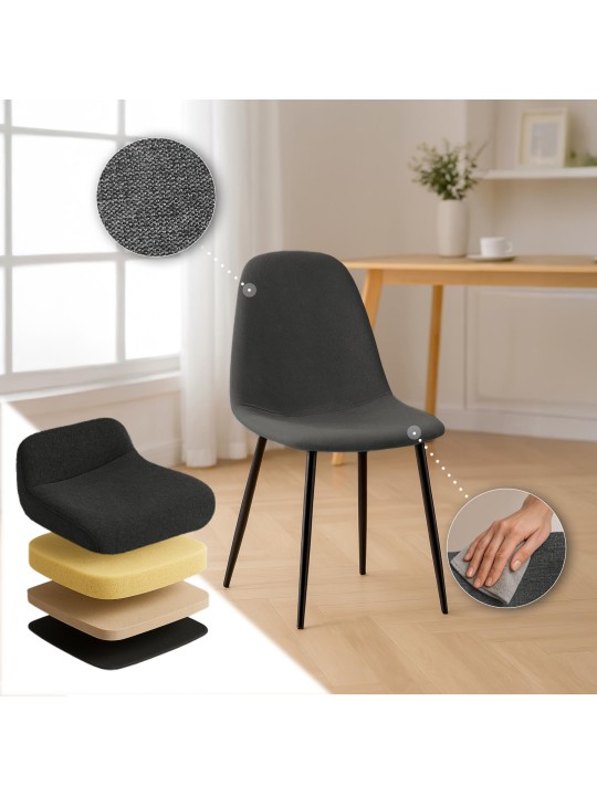 Silla de comedor tela Napier, gris Silla de comedor tela Napier, gris