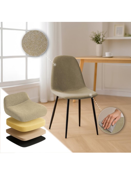 Silla de comedor tela Napier, taupe