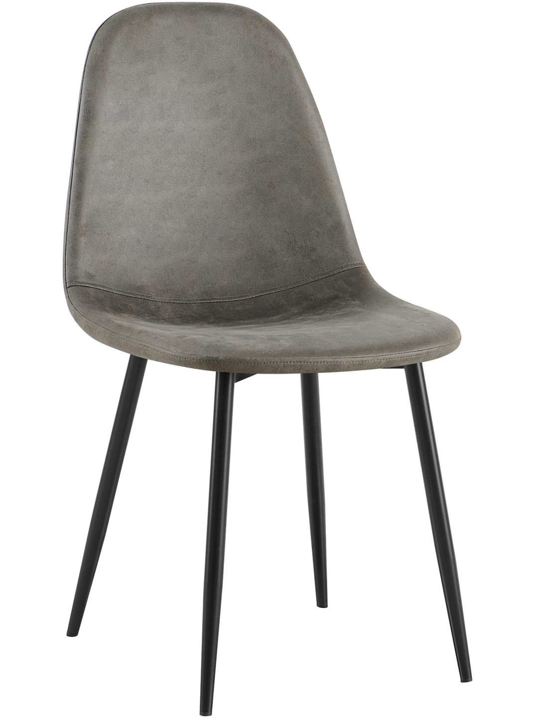 Silla de comedor vintage de piel sintética Napier, gris oscuro