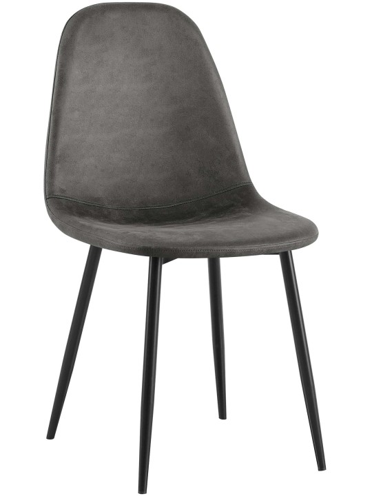 Silla de comedor vintage de piel sintética Napier, negro