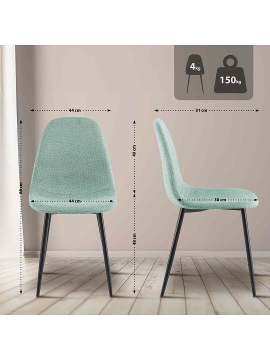 Silla de comedor tela Napier, verde claro