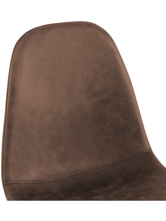 Juego de 4 sillas de comedor Napier piel sintética, marrón