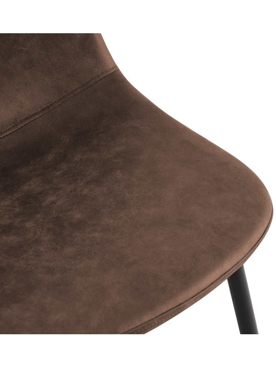 Juego de 4 sillas de comedor Napier piel sintética, marrón