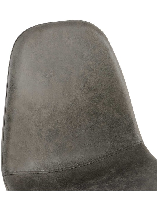 Juego de 4 sillas de comedor Napier piel sintética, gris oscuro