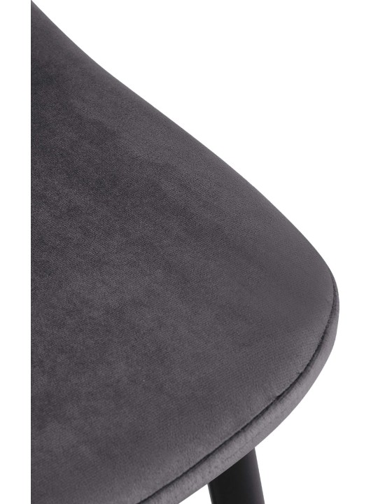 Juego de 4 sillas de comedor Napier terciopelo, gris oscuro