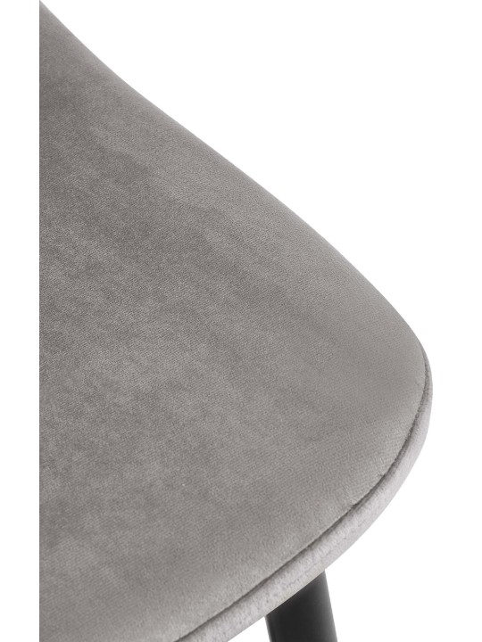 Juego de 4 sillas de comedor Napier terciopelo, gris