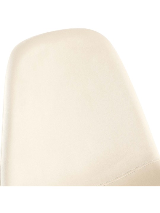 Juego de 4 sillas de comedor Napier terciopelo, crema