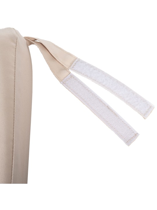 Banco mecedora Joyce con cojín de asiento 220 cm + teca, crema