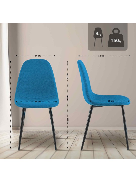 Silla de comedor tela Napier, azul
