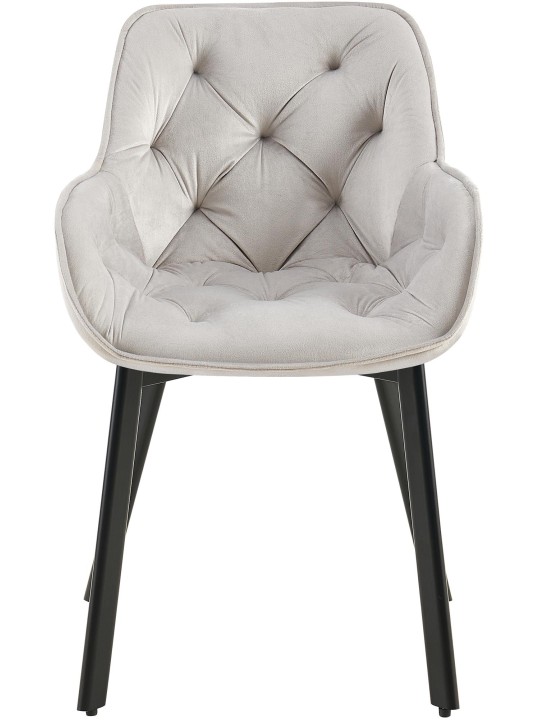 Juego de 2 sillas de comedor Antigo terciopelo, gris