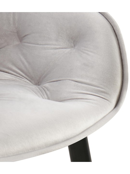 Juego de 2 sillas de comedor Antigo terciopelo, gris