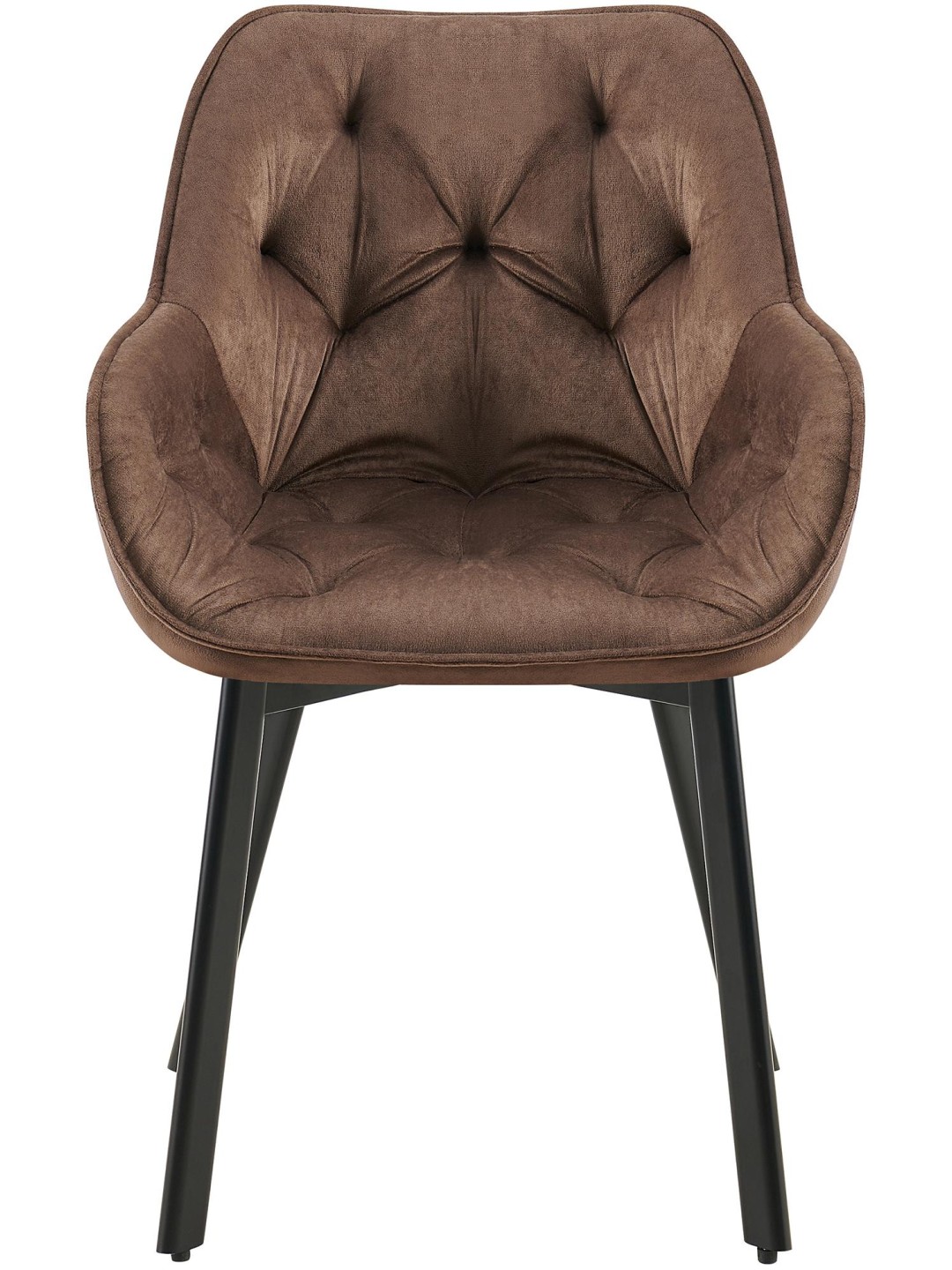 Juego de 2 sillas de comedor Antigo terciopelo, marrón