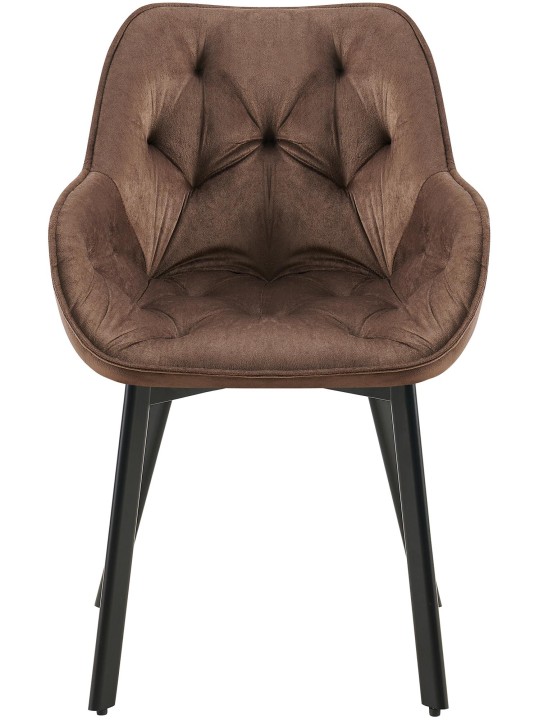 Juego de 2 sillas de comedor Antigo terciopelo, marrón