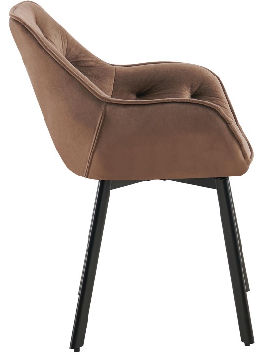 Juego de 2 sillas de comedor Antigo terciopelo, marrón