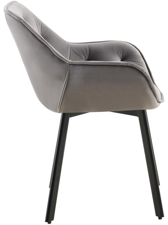 Juego de 2 sillas de comedor Antigo terciopelo, gris oscuro