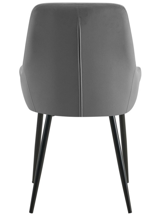 Juego de 2 sillas de comedor Elmira terciopelo, gris oscuro