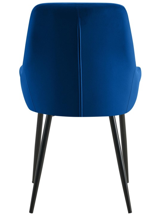 Juego de 2 sillas de comedor Elmira terciopelo, azul oscuro