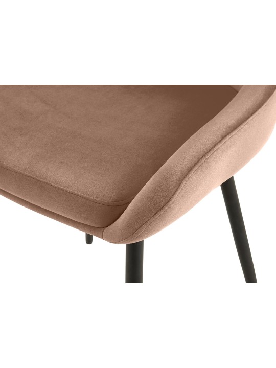 Juego de 2 sillas de comedor Elmira terciopelo, marrón