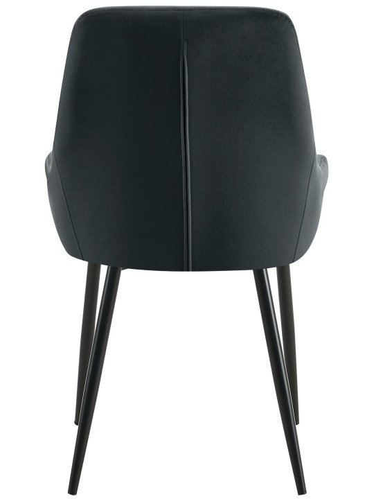 Juego de 2 sillas de comedor Elmira terciopelo, negro