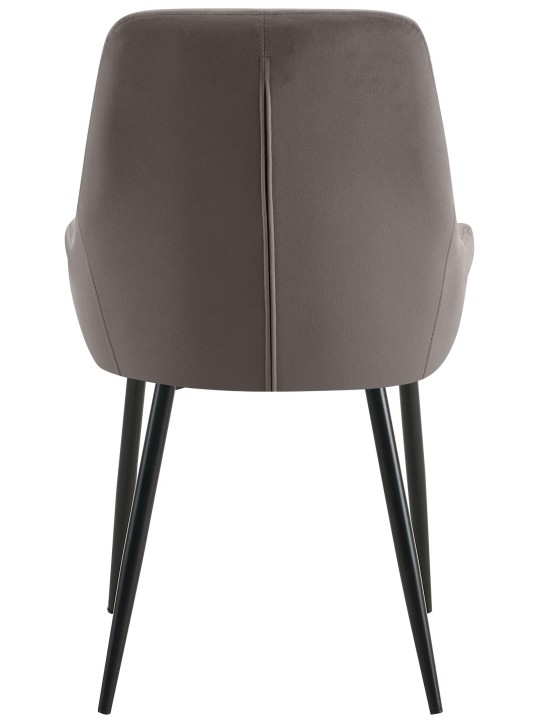 Juego de 2 sillas de comedor Elmira terciopelo, antracita