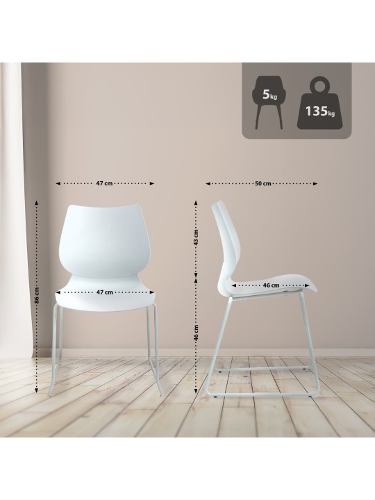 Conjunto de 2 sillas Houma, blanco