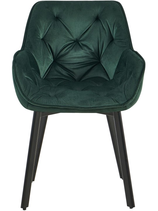 Juego de 2 sillas de comedor Antigo terciopelo, verde