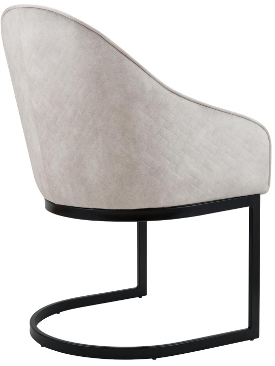 Silla de comedor Jarik terciopelo vintage, crema