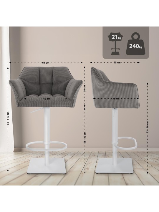 Taburete de bar Damaso W Cordón, taupe