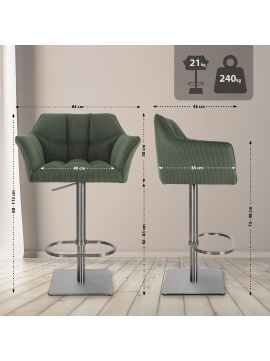 Taburete de bar Damaso E Cordón, verde