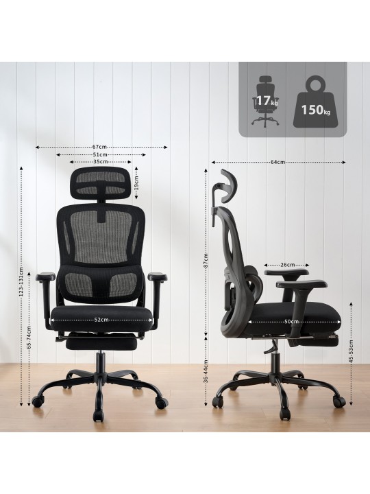 Silla de oficina Mankato, negro