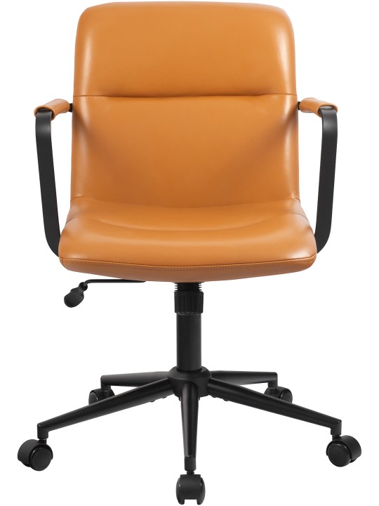 Silla de oficina Hilda de cuero auténtico, marrón