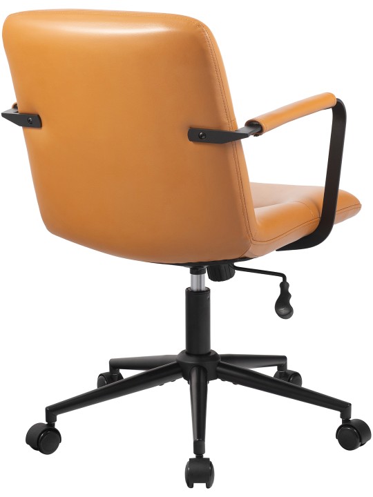 Silla de oficina Hilda de cuero auténtico, marrón